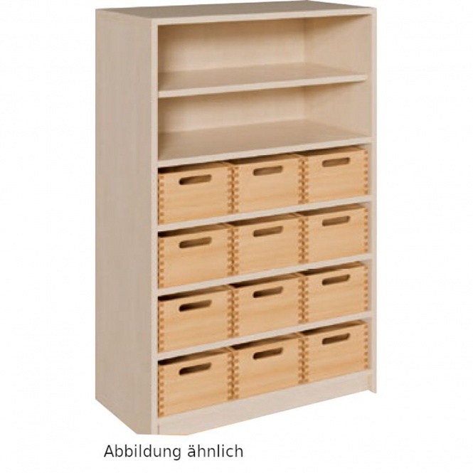 Schränke mit 12 mittleren Massivholzkästen mit SF 